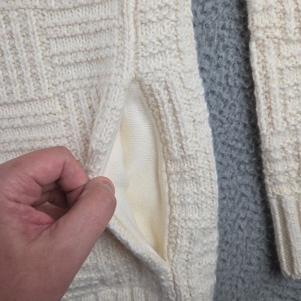 Faherty‎ Heirloom Cotton Outback Cardigan Womens Medium Cream Beige NEW - Picture 3 of 10